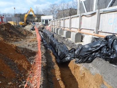 Drainage works at Cambridge University Campus